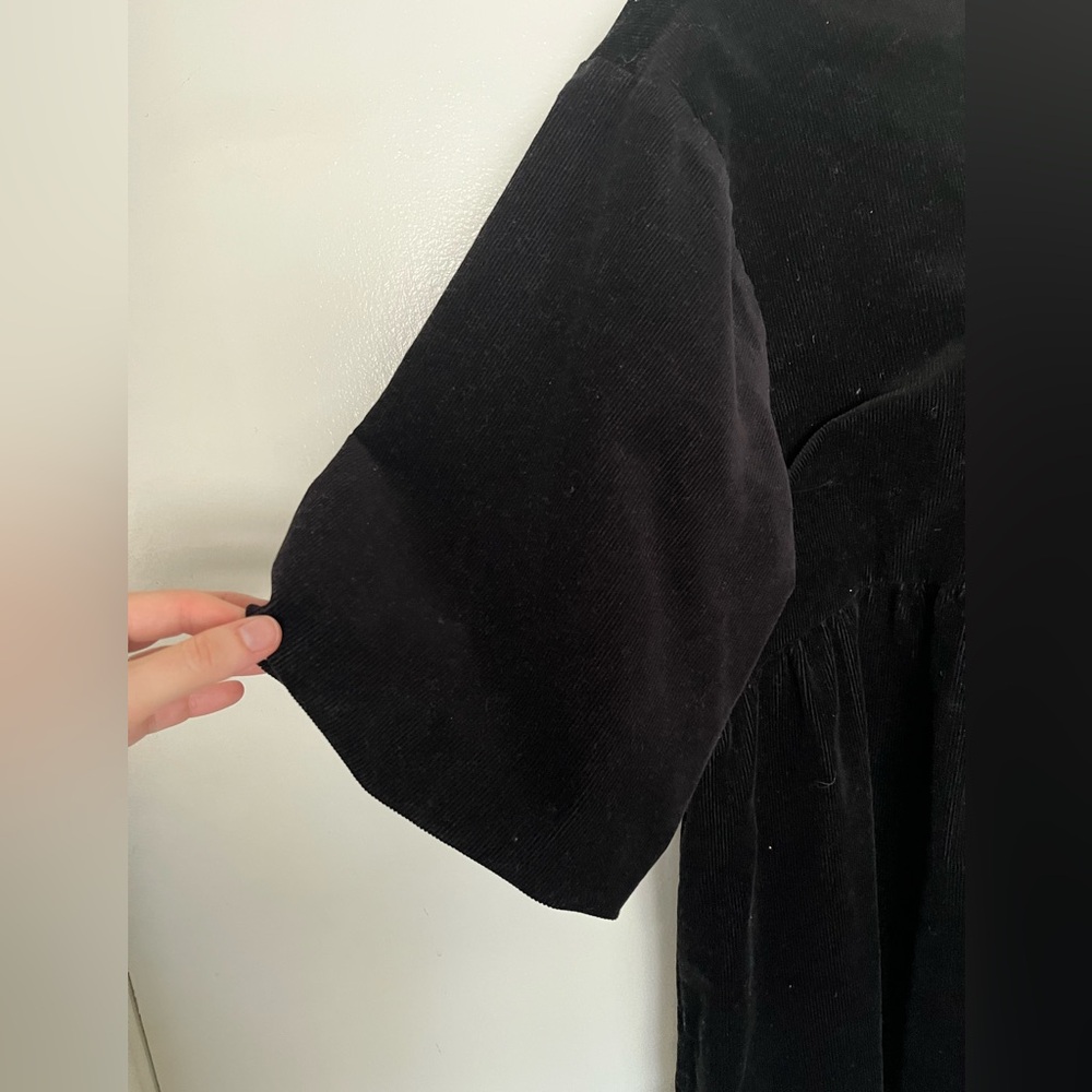Everlane Corduroy Puffed Sleeve Babydoll Dress - Picture 2 of 5